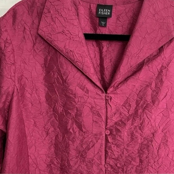 Eileen Fisher Jackets & Blazers - Eileen Fisher Textured Silk Rose Jacket